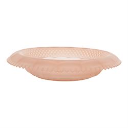 Walther & Sohne Art Deco pink glass float bowl, with central frog in the form of a lady, H23cm