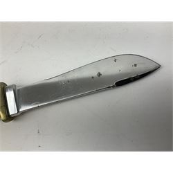 German Puma Hunter's-Pal knife, the 10cm steel blade marked model 6397, serial No.72573 to guard, fixed blade, antler scales; in original hard plastic case with paperwork and guarantee label; with brown leather sheath marked Puma L22.5cm overall