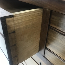 Edwardian walnut chest, two short and three long drawers, plinth base, W99cm, H97cm, D53cm
