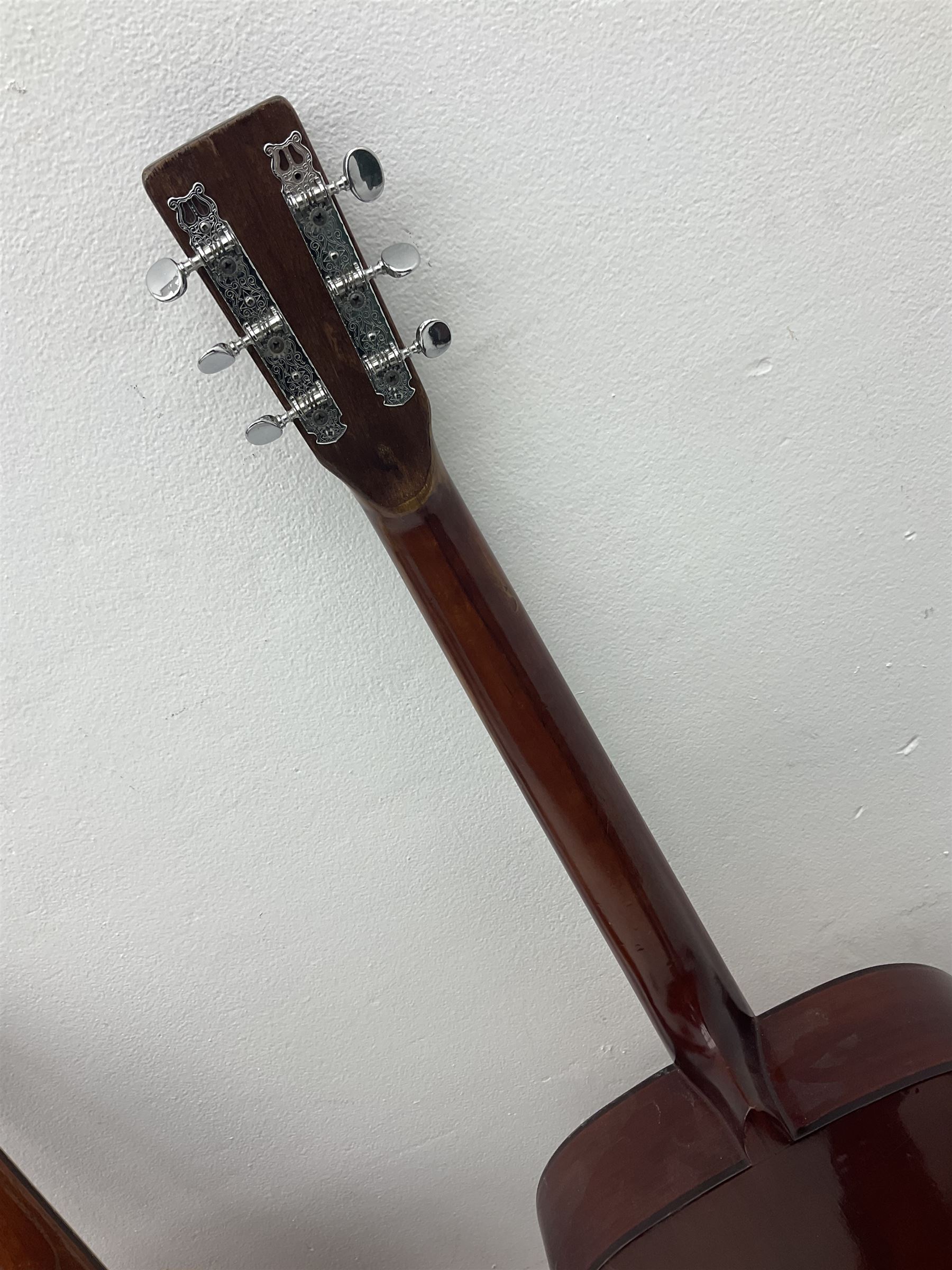 Saxon acoustic guitar Folk Model 812, serial no.43263 L102cm; Jose Ferrer El Primo small or child's size acoustic guitar, serial no.006980 L85cm; both in carrying soft cases; and Spanish Admira Concert Grande acoustic guitar (3)