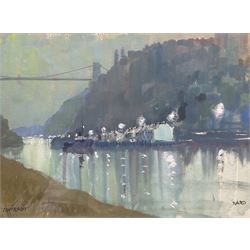 Louis Arthur Ward RWA (Bristol Savages 1913-2005): 'Contrast' - Clifton Suspension Bridge, gouache signed and titled 25cm x 34cm 
Provenance: from the estate of Ronald Frederick Broome OBE QPM (1932-2021)