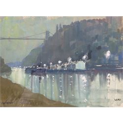 Louis Arthur Ward RWA (Bristol Savages 1913-2005): 'Contrast' - Clifton Suspension Bridge, gouache signed and titled 25cm x 34cm 
Provenance: from the estate of Ronald Frederick Broome OBE QPM (1932-2021)