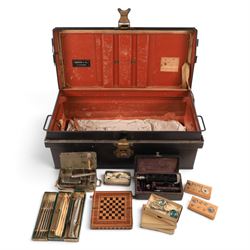 Field medical equipment, including scalpels, syringe, small weights and scales, ophthalmos...