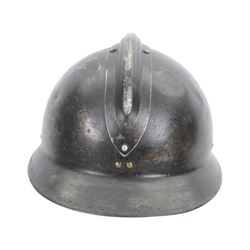 French Vichy Milice adrian helmet with white painted mark to the front, without liner, 
