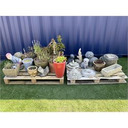 Garden ornaments, stepping/pathway stones, figures, planters and plant pots etc. - THIS LOT IS TO BE COLLECTED BY APPOINTMENT FROM DUGGLEBY STORAGE, GREAT HILL, EASTFIELD, SCARBOROUGH, YO11 3TX