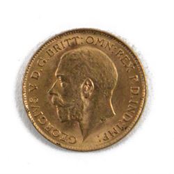King George V 1914 gold half sovereign coin