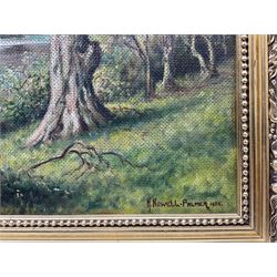 Herbert Newell 'Bert' Palmer (British 1900-1980): Rydal Water, oil on board signed and dated 1955  54cm x 68cm
Notes: better known as an actor, appearing in A Kind of Loving (1962), The Avengers (1961), Nearest and Dearest (1968), and Coronation Street, Bert Palmer was also an accomplished artist.