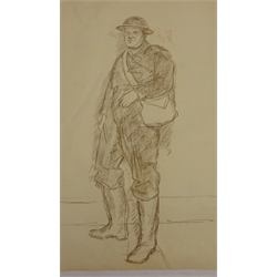  Collection of World War II Civil Defence/Ambulance/ARP Portraits, pencil sketches by Hubert Arthur Finney (British 1905-1991) mostly signed some dated 56cm x 39cm unframed (5)  