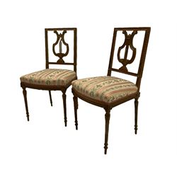 Pair of lyre back bedroom chairs 