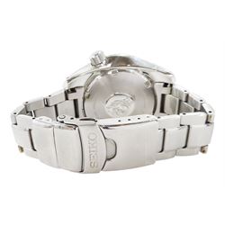 Seiko Prospex gentleman's stainless steel automatic wristwatch, Ref. 6R35-00A0, green dial with luminous hour markers, date aperture and unidirectional rotating green bezel, on stainless steel strap, with fold-over clasp, boxed with additional links and guarantee card dated 2019   