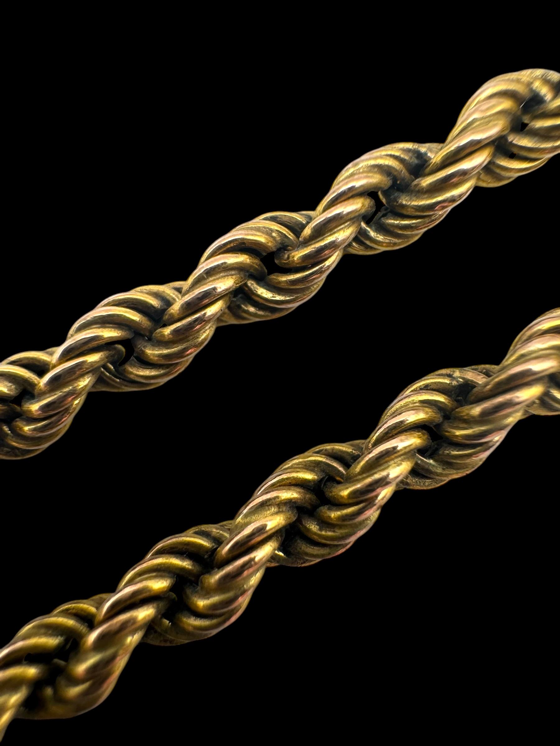 9ct gold rope twist necklace chain, hallmarked