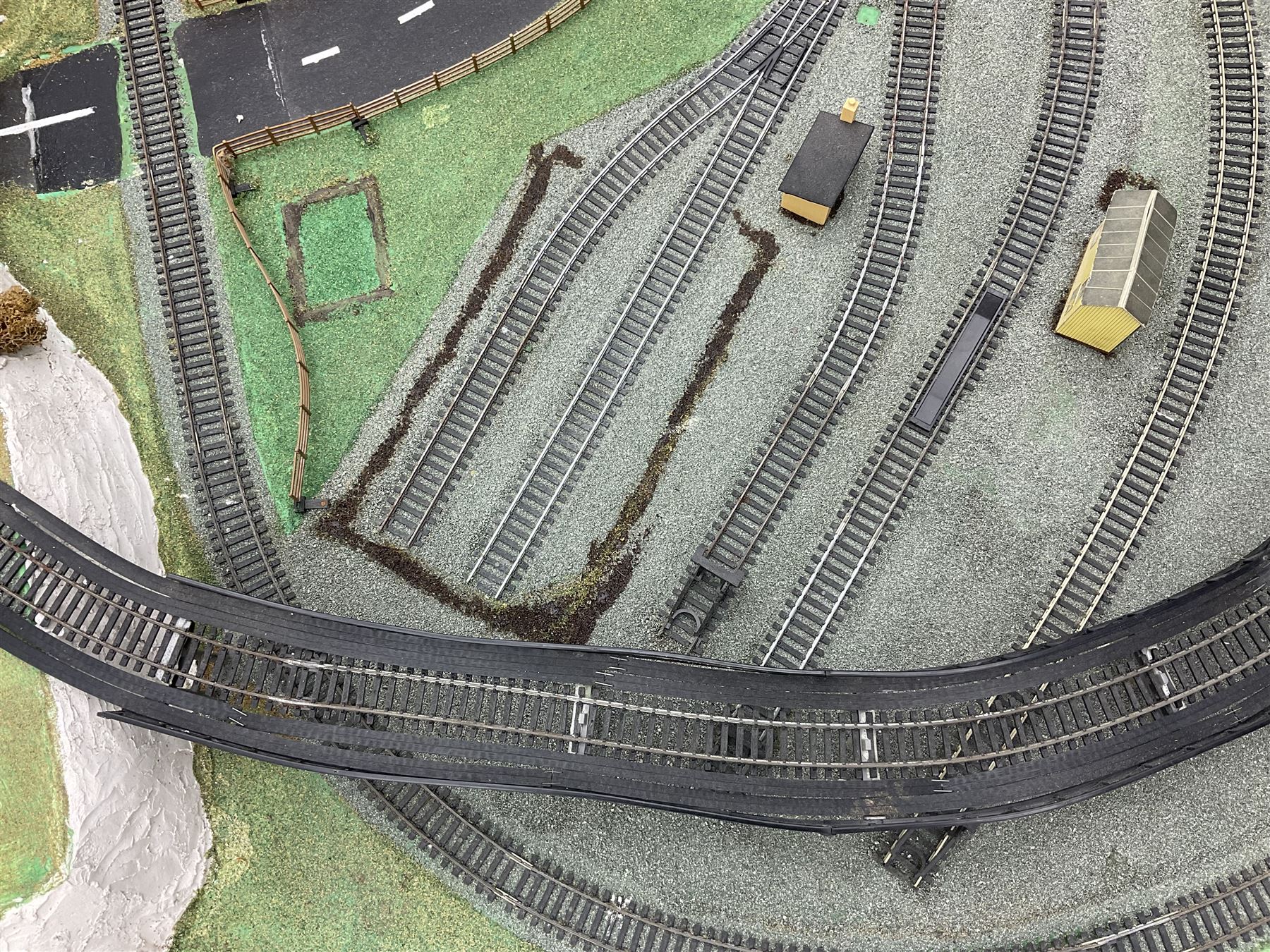 Hornby 00 gauge model railway layout; plastic model railway layout with