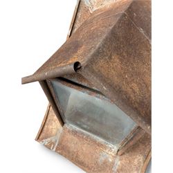 Pair of metal sloping roof lanterns with glazed windows