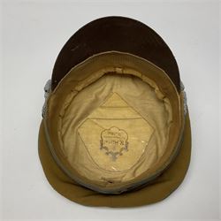 WW2 German Political Leaders brown cloth visor cap with metal insignia; labelled K. Hartel Weiden