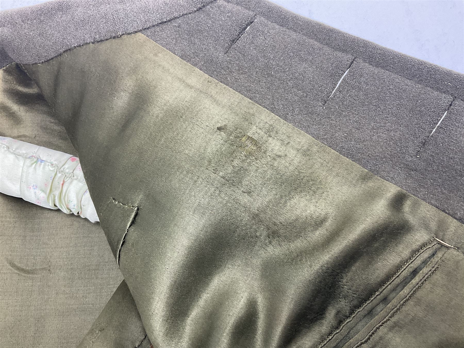 WW2 French Artillery Officer's greatcoat; bears label 'P. Vauclair 40 Boul. du Montparnasse Paris (inscribed to) Mr. Babin Le 17/4/40 No.674'