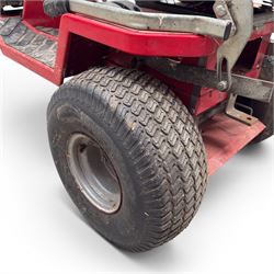Countax C600H - ride on lawnmower / yard tractor with Honda engine, black seat and red bodywork.