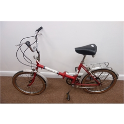  Vintage 1980s Coronet folding shopper bike, red finish   