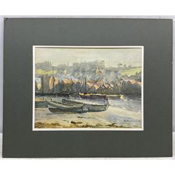 Henry Readman (British 19th/20th century): Cobles Upstream at Whitby, watercolour signed and dated 1911, 22cm x 29cm (mounted)