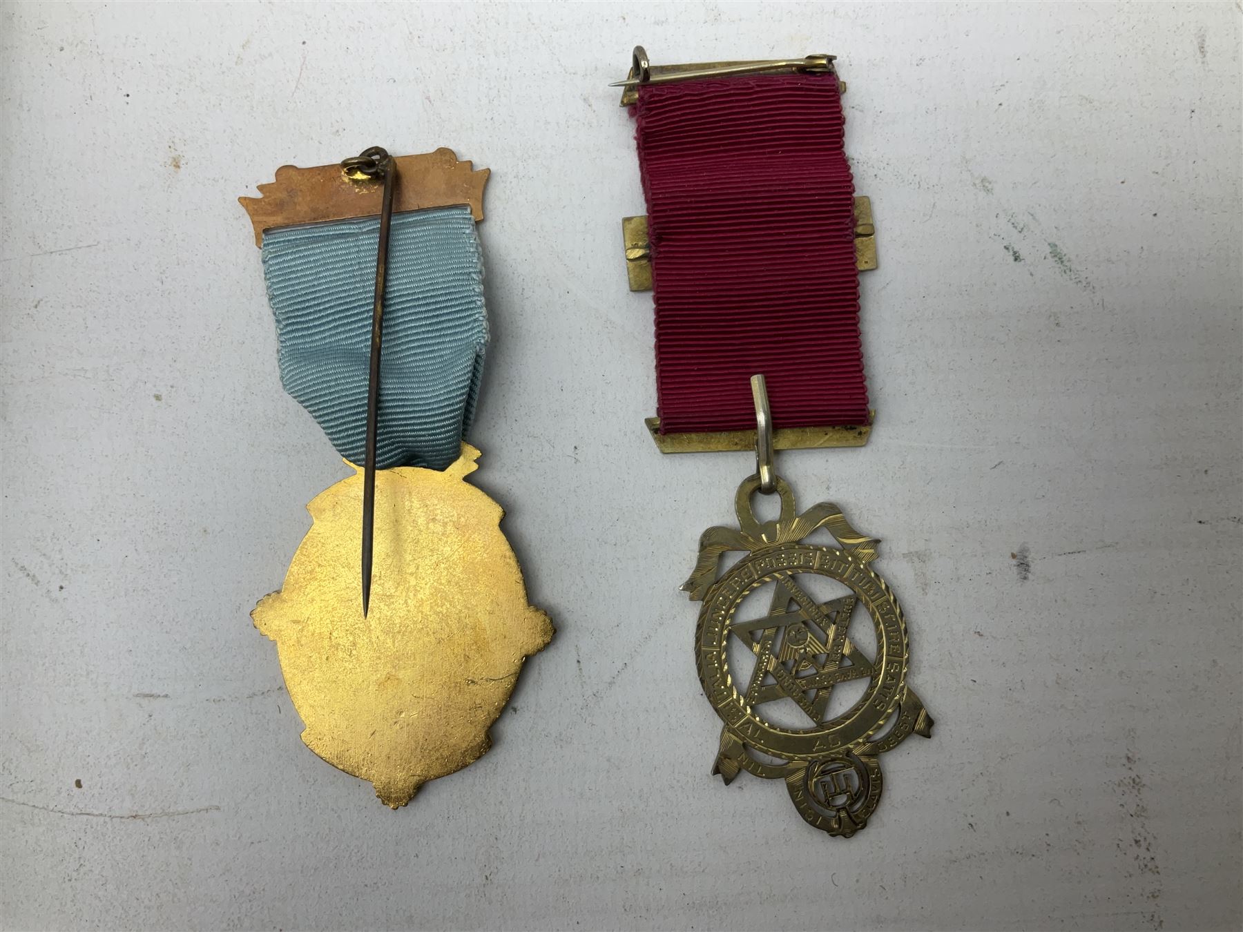 Group of predominantly Masonic Jewels of Office, to include silver, and silver gilt and enamel examples, mostly 1950's and 1960's in date, etc. 
