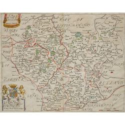 Richard Blome (British 1635-1705): 'A Mapp of the County of Leicester with its Hundreds', 18th century map with hand-colouring pub. c.1673; 
Robert Morden (British c.1650-1703): 'Northamptonshire' and Suffolk', two 17th/18th century engraved maps with hand-colouring together one other similar max 36cm x 42cm (4)