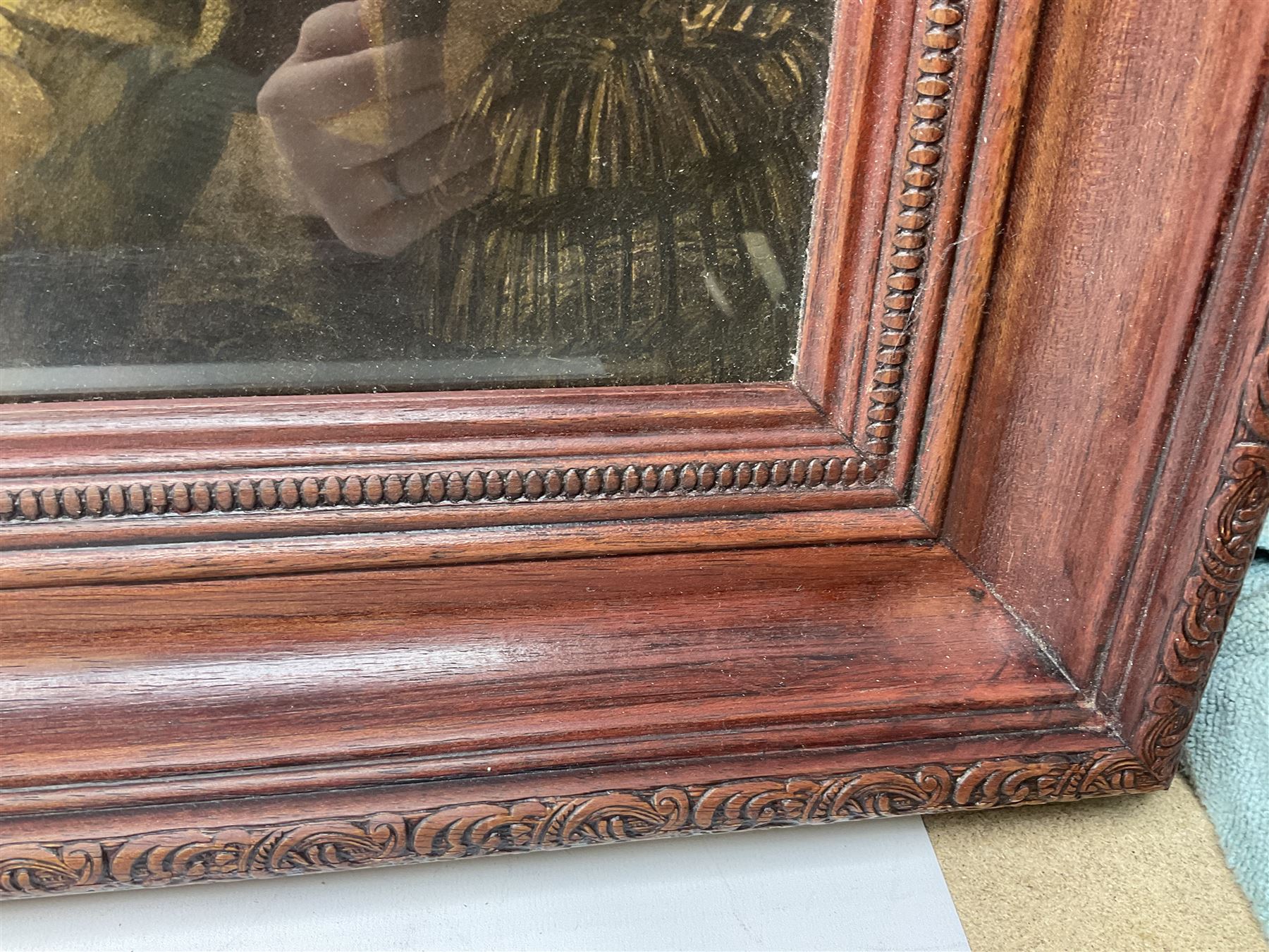 After Fred Roe, pair of colour prints of Lord Nelson, one titled 'Good-bye My lads', the other depicting Nelson walking through the streets of Portsmouth, 52 x 81cm, modern mahogany frames (2)