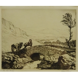  'The Old Bridge', etching signed by Graham Barry Clilverd (British 1883-1959) 18cm x 21cm and Boathouse on Ullswater', ltd.ed coloured etching No.181/200 signed by Michael James Chaplin (British 1943-) 15.5cm x 20cm (2)   
