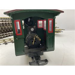 LGB (Lehmann Gross Bahn) G scale, gauge 1 - 22770 Disney Big Thunder Mountain Rail Road 0-4-0T tank locomotive No.1, green and black; and quantity of track