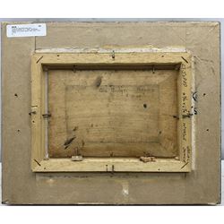 Elizabeth Campbell Fisher Clay (American/British 1871-1959): 'Old Bridge - Madrid', oil on panel signed, titled verso 11cm x 17cm 
Provenance: West Yorkshire dec'd estate; with Christie's London 21st July 1988 Lot 116 
Notes: signed 'EC Fisher', painted before her marriage to Howard Clay on 20th April 1909.