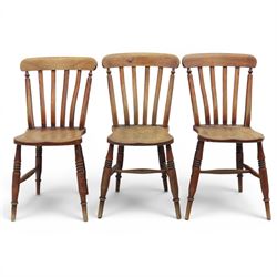 Six 19th century and later elm and beech farmhouse chairs