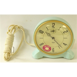  1950s Smiths 'Sectric New Callboy' alarm clock in baby blue, with original packaging   