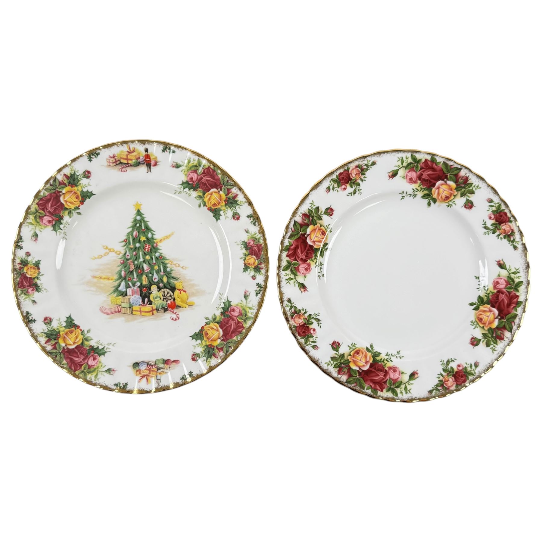 Collection of Royal Albert Old Country Rose ceramics, to include large serving platter, teacups, cake stand and dinner plates