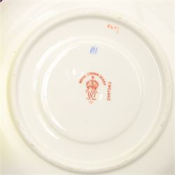 Set of six Royal Crown Derby pattern 2451 teacups and saucers, and two spare saucers (14)