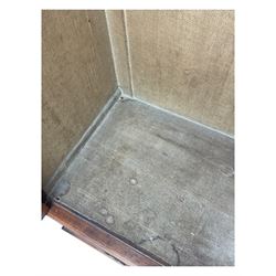 Late Victorian walnut triple combination wardrobe, projecting moulded and dentil cornice, central shaped bevelled mirror glazed door, cartouche and curled leaf carved panels over figured walnut veneered panels, fitted with drawer to base, on bracket feet