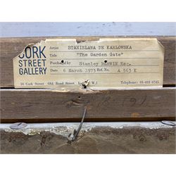 Stanisława de Karłowska (Polish 1876-1952): 'The Garden Gate', oil on canvas signed, titled on gallery label verso 35cm x 30cm 
Provenance: exh. Cork Street Gallery, London 1973, label verso