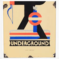 Art Deco style 'Speed Underground' reproduction enamel sign, H41cm