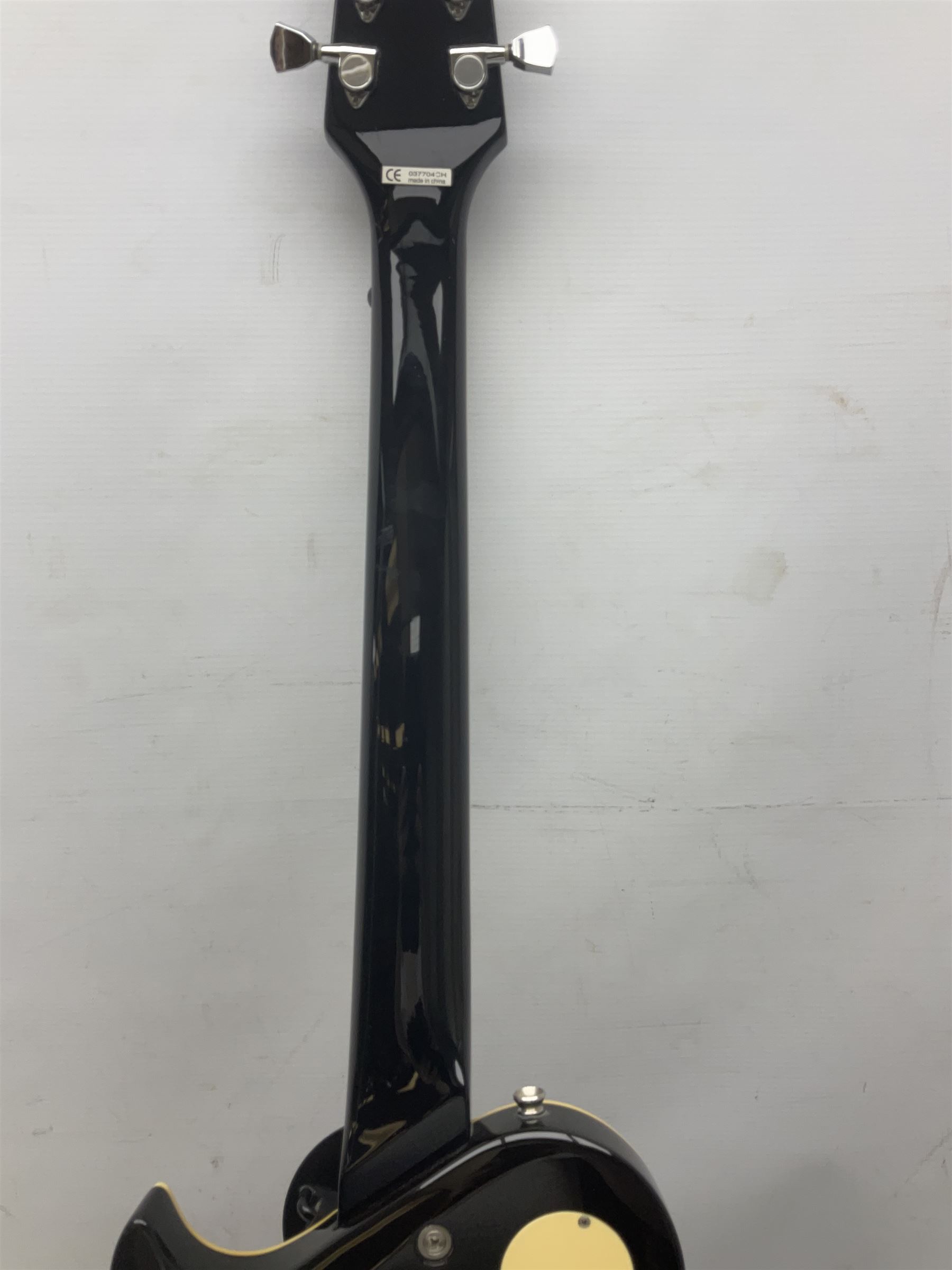 Aria Les Paul style electric guitar, no.037704CH L102cm; with amplifier, soft carrying case and stand; together with various guitar songbooks etc