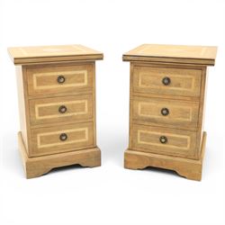 Barker & Stonehouse - contemporary flagstone and mango wood bedside cabinets, square top w...