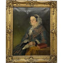 Thomas Joseph Banks (British 1828-1896): A Sea Captain's Wife, oil on canvas signed 90cm x 70cm 