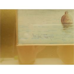 English School (19th/20th century): 'On the Thames', watercolour indistinctly signed and titled 25cm x 60cm