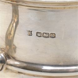 'The Albert Naylor Memorial Trophy' - A two handled silver cup with scroll handles and circular foot H19cm Sheffield 1927 Maker James Deakin & Sons 
