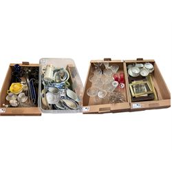 Bristol blue rolling pin, together with Carlton Ware juicer, other glassware and ceramics ...