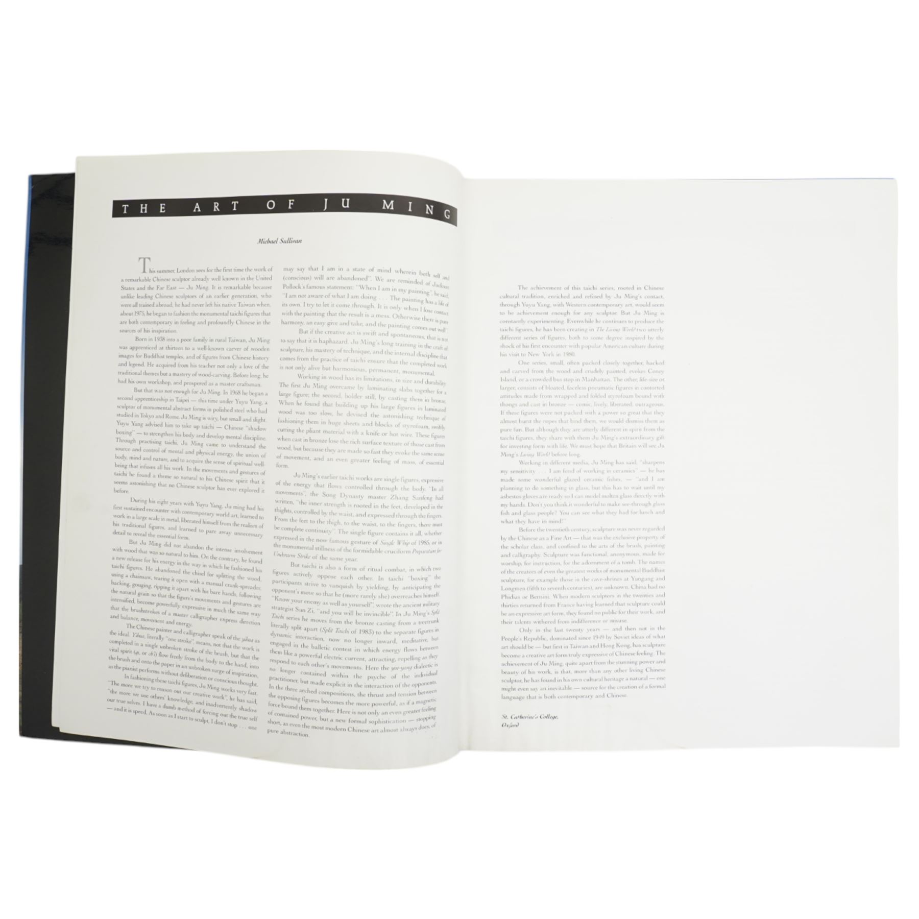 Ju Ming (Taiwanese 1938-2023): 'Taichi Series', bronze figural sculpture with arms and one leg outstretched, signed and numbered 1/20 to the back, with associated book and exhibition viewing card, W31cm H35cm
Provenance: Ju Ming exhibition, Browse & Darby, Cork Street London, 1991