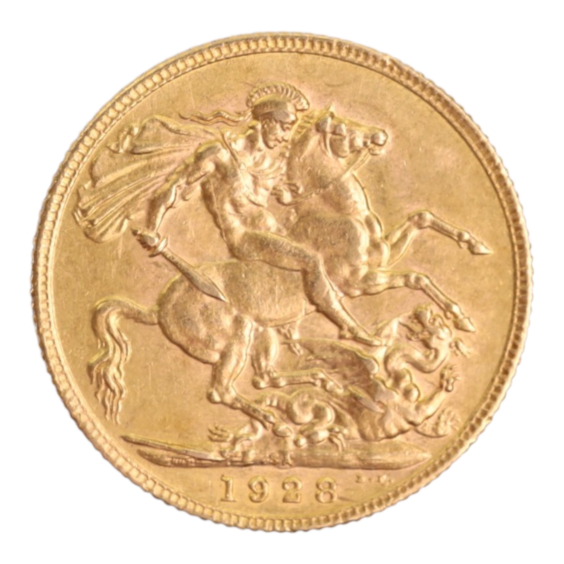 King George V 1928 gold full sovereign coin, Pretoria South Africa mint
