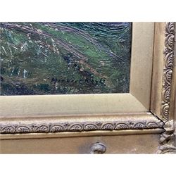 Herbert F Royle (British 1870-1958): Pastoral River Valley with Sheep and Horses Grazing, oil on canvas signed 50cm x 60cm