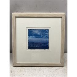 John Thornton (Northern British 1944-): 'Sea Sky No.3', mixed media on handmade paper, signed and titled verso 13cm x 13cm