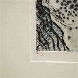 Adrienne Craddock (British Contemporary): 'Drollery', etching in colours signed titled dated '92 and numbered 1/10 in pencil 58cm x 78cm