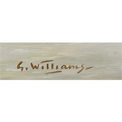 Glynn Williams (British 1955-): 'Cows Grazing by the River', oil on board signed, dated '98 on original receipt 29cm x 39cm
Provenance: with Hibbert Bros., Sheffield, label and receipt verso