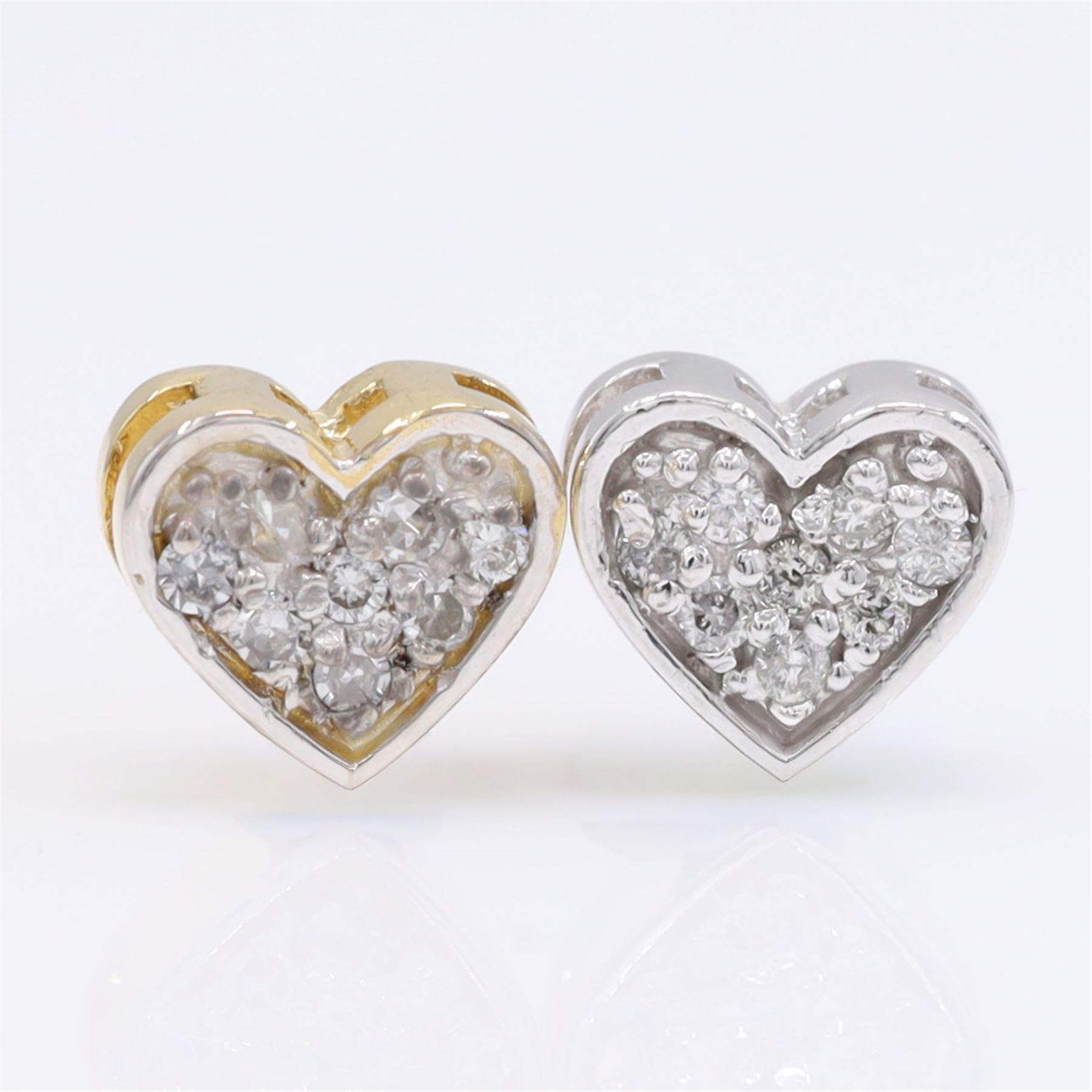 18ct gold diamond heart pendant and a 9ct white gold diamond heart pendant