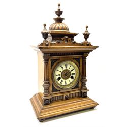 Late 19th century walnut cased  'Greenwich Clock' by W.E. Watts of Nottingham, No.13731, twin train movement striking the hours on coil