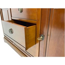 Grange Furniture cherry wood sideboard, fitted with three drawers and two cupboards